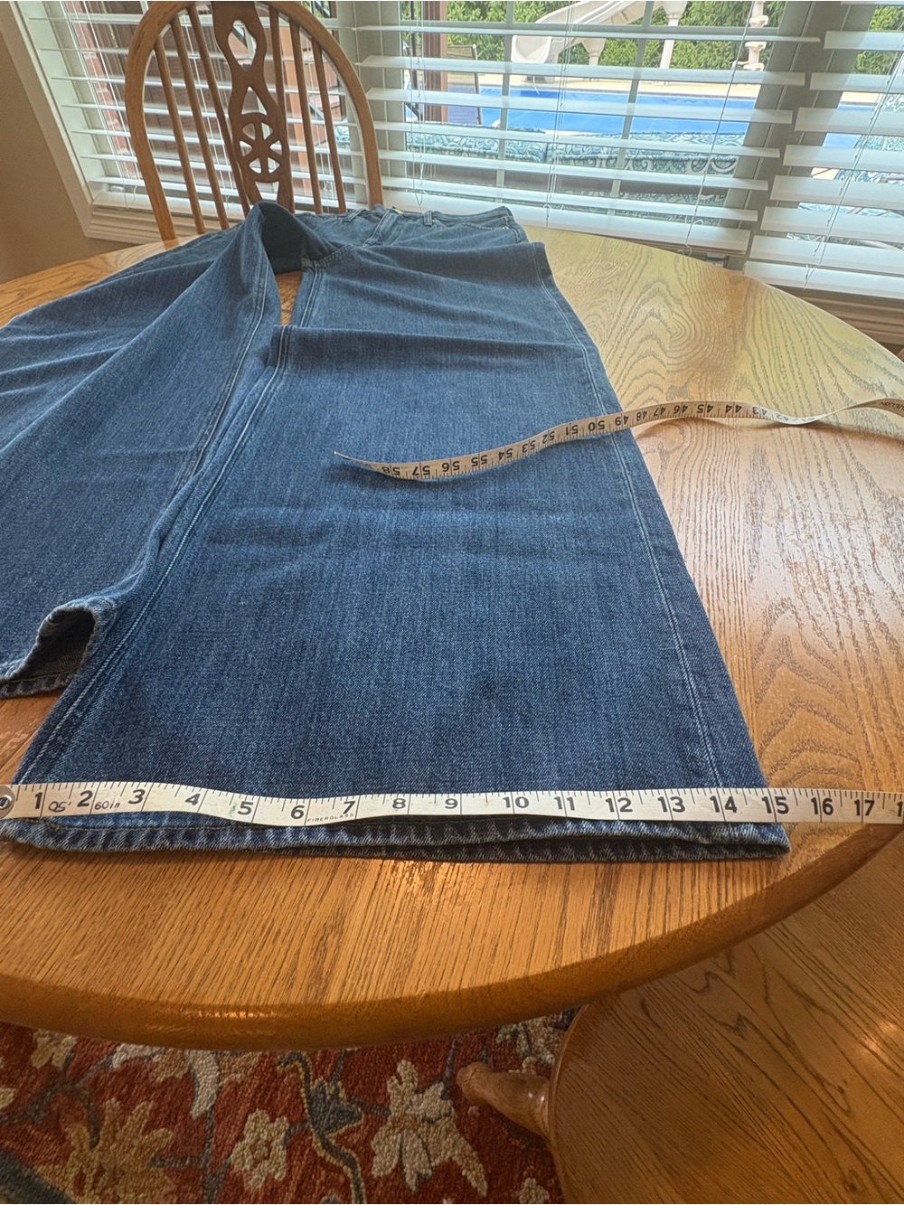 J. Crew High Rise Super Wide Leg Jeans Mid Blue Denim Baggy Size 30T 34” EUC - Picture 6 of 12